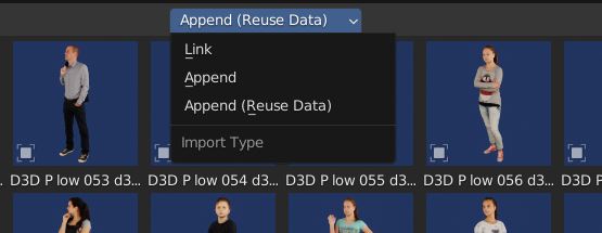 From the available import options, "Append" is selected. 
