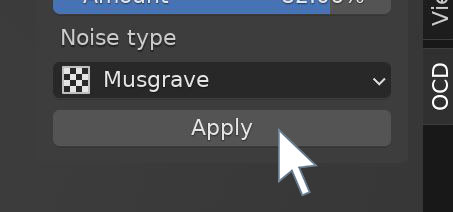 Musgrave is the selected noise texture and the apply button is highlighted.