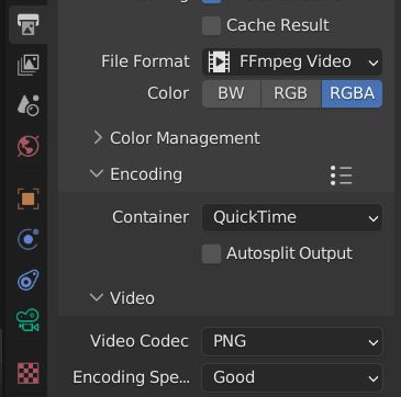 Video output settings are displayed in the properties panel. 