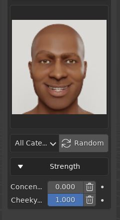 Additional settings for combining multiple facial expressions. 