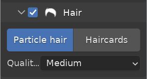 The setting to include hair for newly generated characters. 
