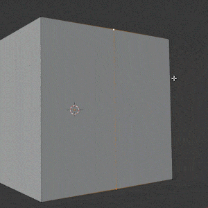 An interior loop cut on the Blender default cube is beveled into multiple segments while in Edit Mode. 