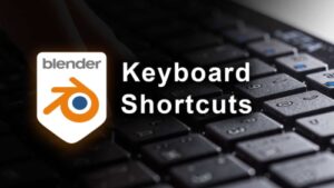 The Blender logo displayed over a black keyboard.