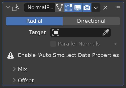The normal edit modifier settings. 
