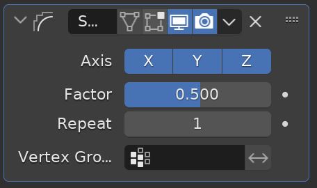 The Smooth Modifier settings in Blender's modifier properties panel. 