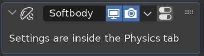 Settings for the Blender Soft Body Modifier displayed in the properties panel. 