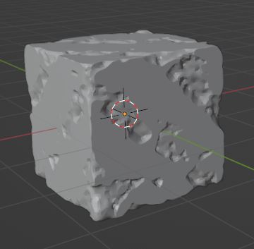 Marble texture damage applied to a cube.