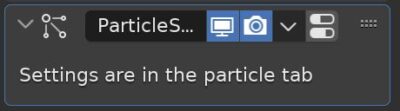 Settings for the Blender Particle System Modifier displayed in the properties panel. 
