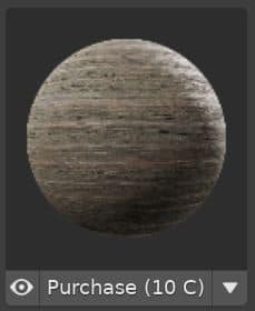 A wood PBR material is previewed on a sphere. 
