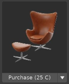 A 3D model of a modern chair. 