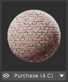 A brick PBR material is previewed on a sphere.