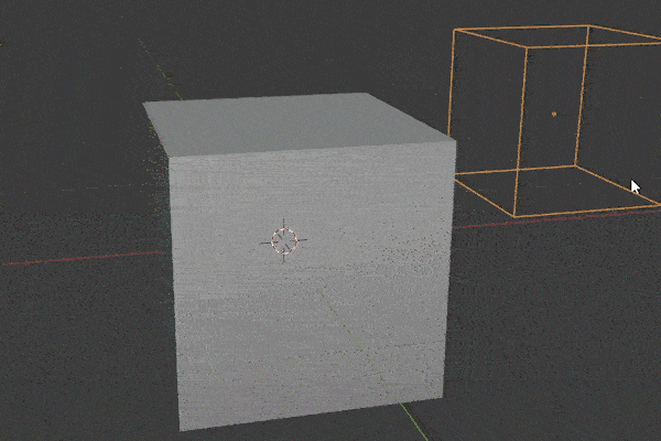 A boolean modifier is applied between two cubes. 