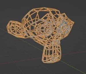 The "replace original" setting is turned on for the wireframe modifier in Blender. 