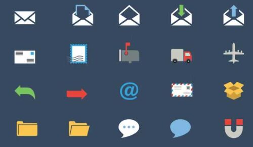 Twenty simple and colorful icons from Envato Elements.