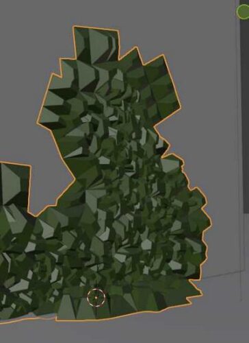 A Baga Ivy in the Blender viewport with a proxy added. 