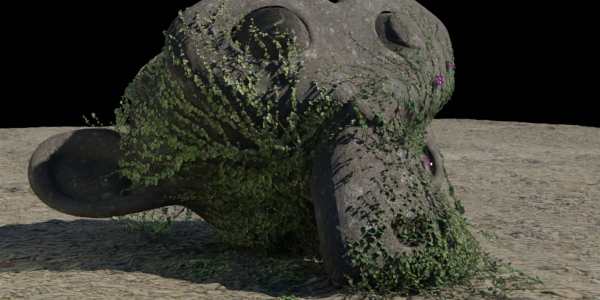 An example of the Baga Ivy Generator being used on a Suzanne monkey in Blender. 
