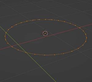 A primitive object circle in Blender.