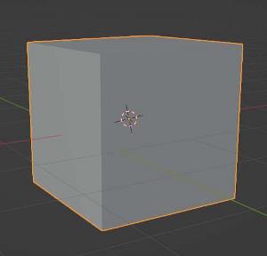 A primitive object cube in Blender.
