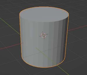 A primitive object cylinder in Blender. 