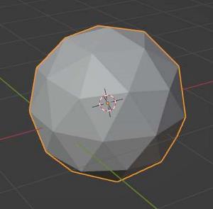 A primitive object icosphere in Blender.