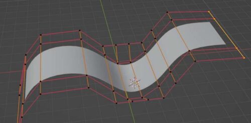 A nurbs surface object is added in the Blender 3D viewport. 