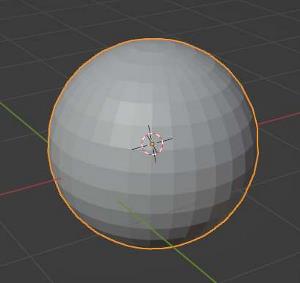 A primitive object UV sphere in Blender.