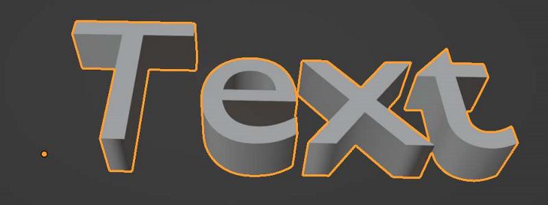 A text object is added in the Blender 3D viewport. 