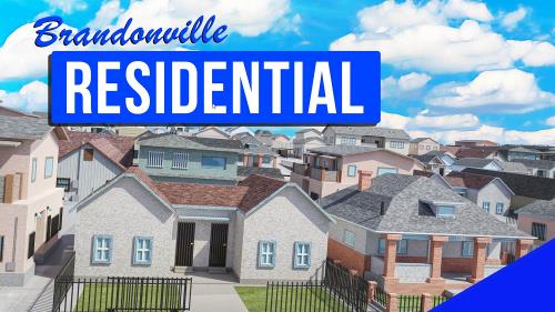 The Brandonville Residential pack includes 18 3D house models with textures and materials to create neighborhoods. 