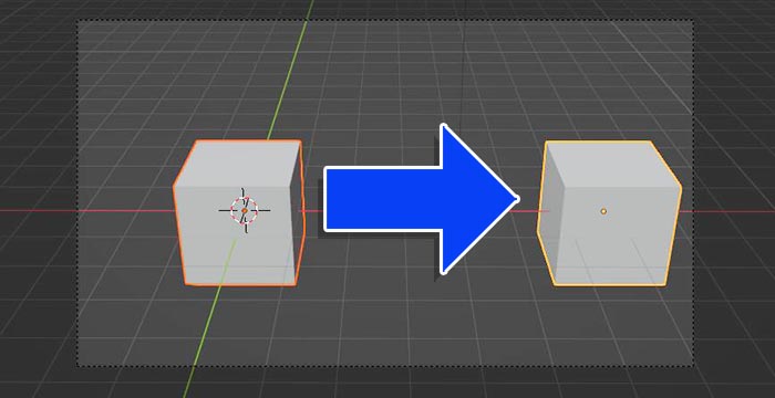 An arrow shows the direction of a cube's movement in the Blender 3D viewport. 