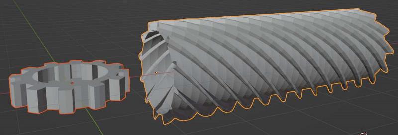 The extra objects add-on in Blender allows two types of gears to be added as objects: Gear and Worm Gearn. 