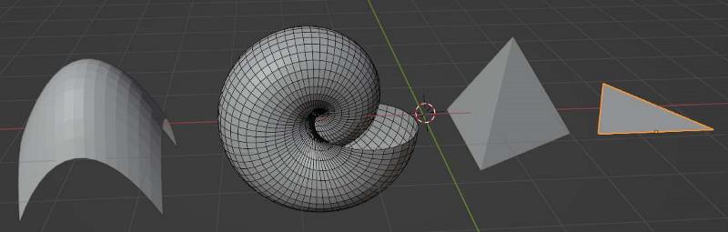 Extra objects available to add in Blender: Z Function, XYZ Function, Solid and Triangle meshes. 