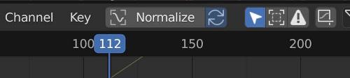 The normalize button in the Blender graph editor. 