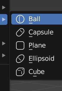 The metaball types are shown and the "ball" type is selected. 