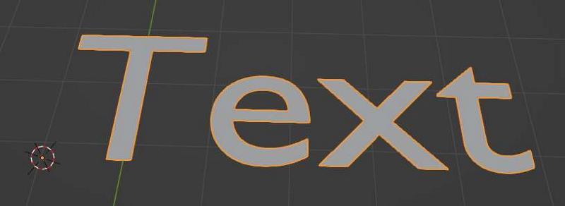 In the Blender 3D viewport the default Text Object displays the word "Text." 