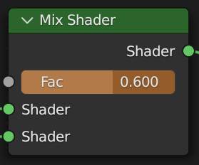 A mix shader shows an orange factor value indicating it has a keyframe assigned at a different value. 