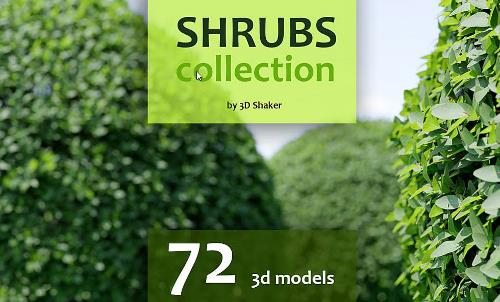A collection of 3D shrub models available on Blender Market. 
