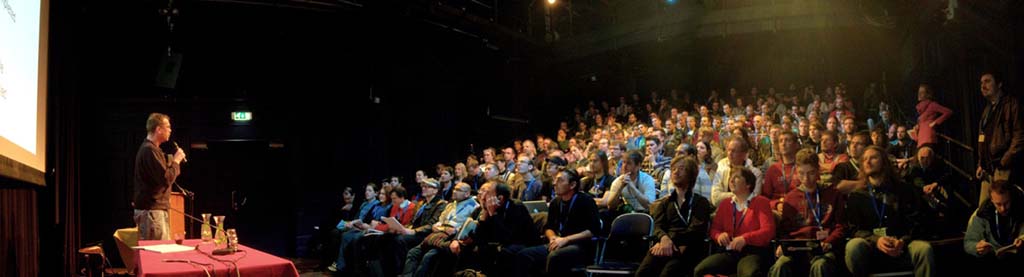 Ton Roosendal speaks at the 2012 Blender Conference in Amsterdam.