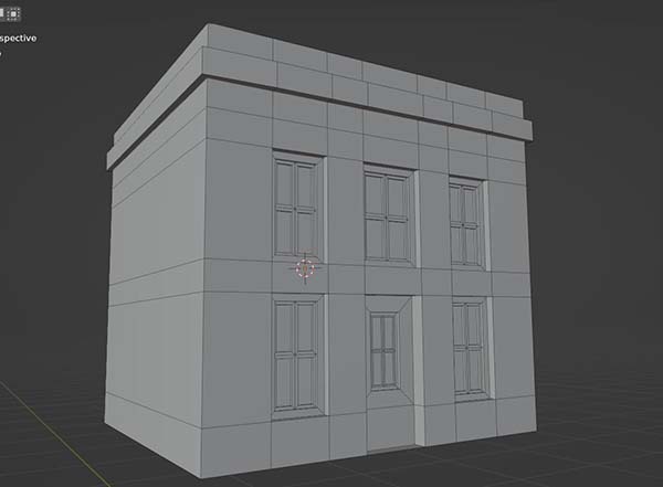 A low poly house created with only bevels, loop cuts, insets and extrude in Blender as an example of hard surface modeling.