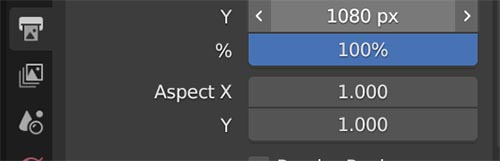 The pixel aspect ratio settings in render output tab in Blender are set to 1:1. 