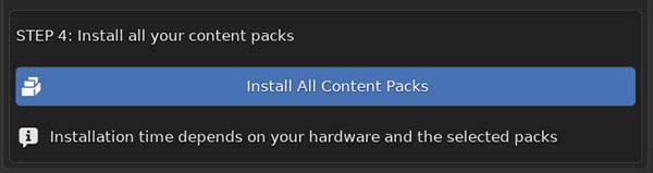 Step 4 to install Human Generator is to press the "Install All Content Packs" button. 