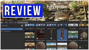The Poly Haven asset browser displaying free 3D models.