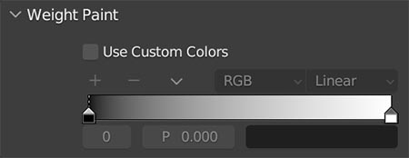 The preferences for weight paint settings are displayed. 