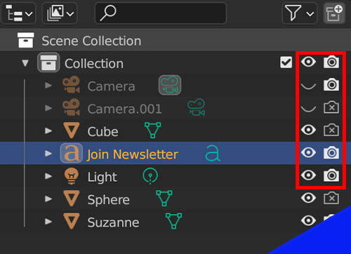 An object is highlighted in the scene collection outliner.