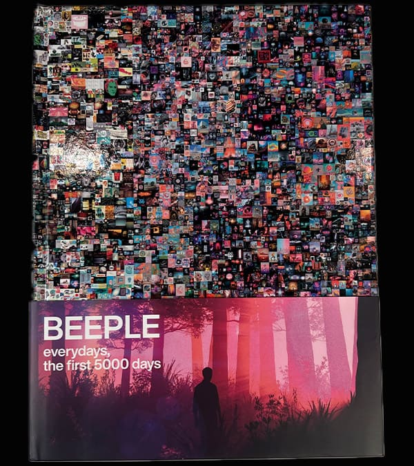The cover of Beeple's book shows 5,000 of his everyday renders.