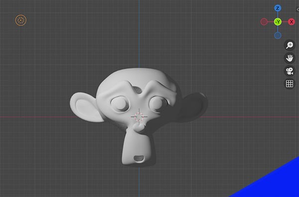 A key lamp added to a Suzanne monkey in Blender. 