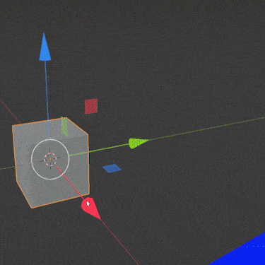 The move tool arrows are used to move the default cube along each axis in Blender