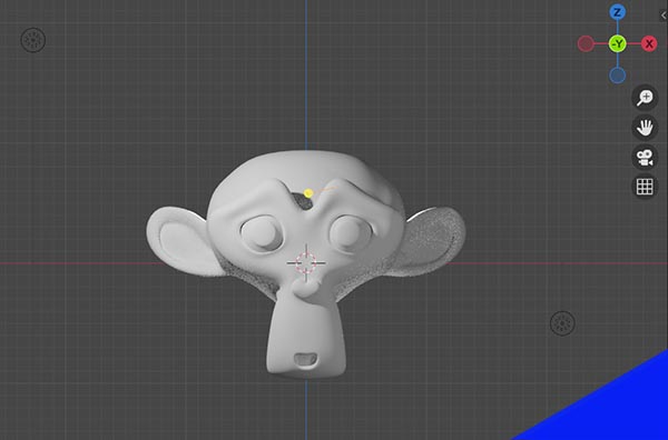 A rim light added to a Suzanne Monkey in Blender. 
