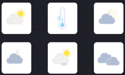 Weather lottie animation icons from Envato Elements.