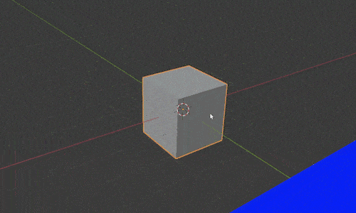 A default cube in Blender is moved along only the X axis.