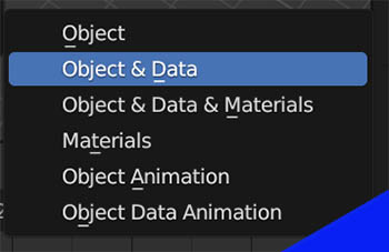 The options for how to unlink data are displayed in Blender. 